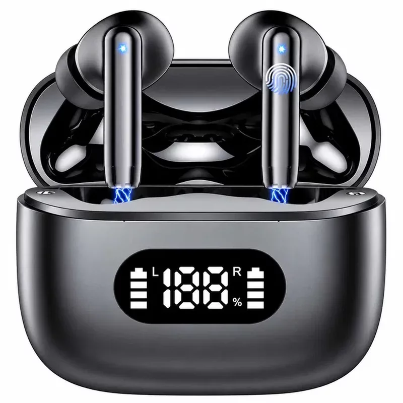 Casti wireless TWS cu anulare a zgomotului de 40 dB, Bluetooth 5.3, 6 micro